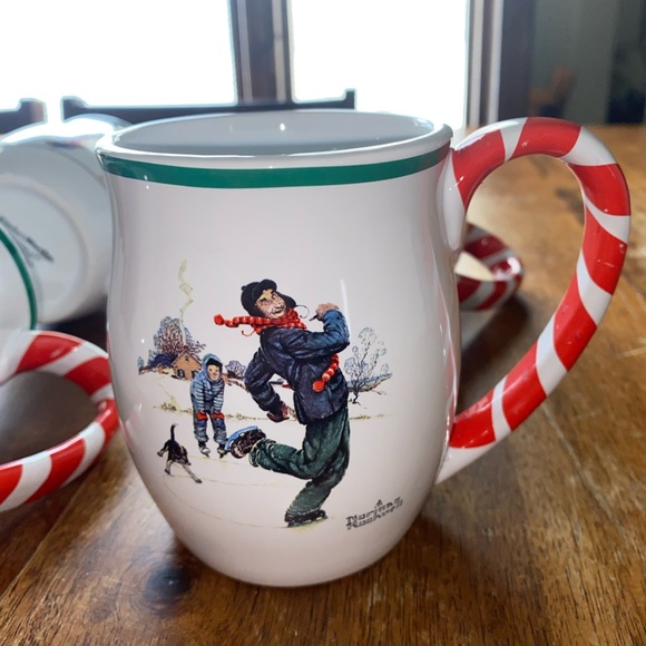 Norman Rockwell Art Christmas Mugs XMAS Set Of 4 - Picture 6 of 7